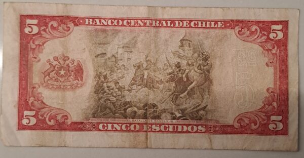 CINCO ESCUDOS från Chile. Använd i bra skick.