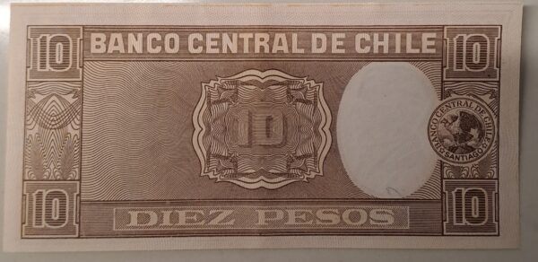 DIEZ PESOS från Chile. Mycket bra skick-