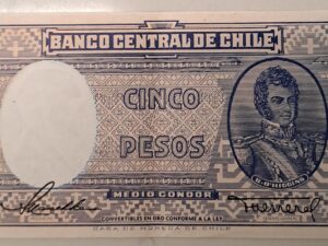 CINCO PESOS från Chile. Mycket bra skick-