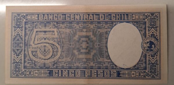 CINCO PESOS från Chile. Mycket bra skick-