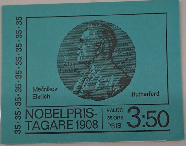 NOBELPRISTAGARE 1908 frimärker oanvänd och Ostämplat.