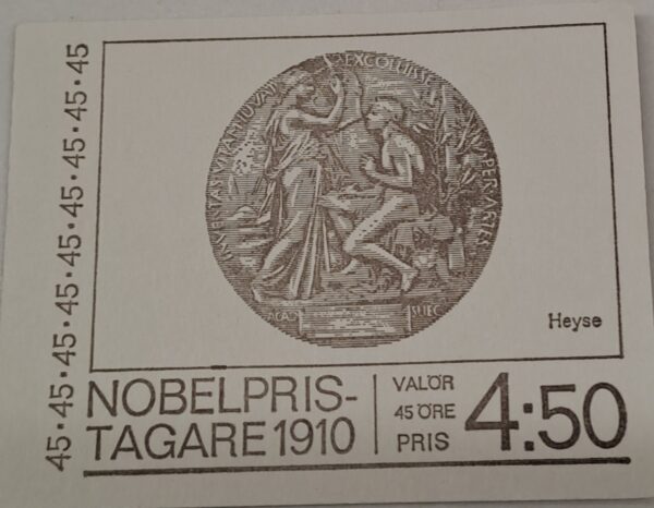 NOBEL PRISTAGARE 1910 frimärker oanvänd och Ostämplat.