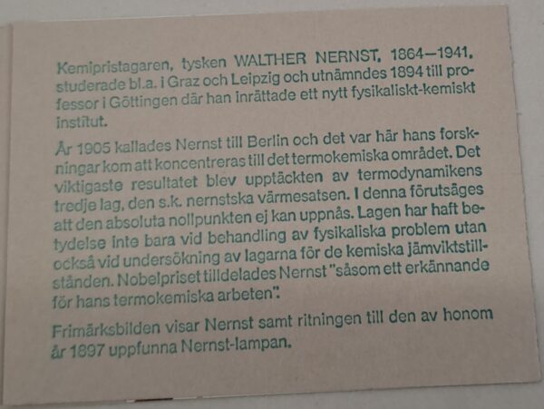 NOBEL PRISTAGARE 1920 frimärker oanvänd och Ostämplat.