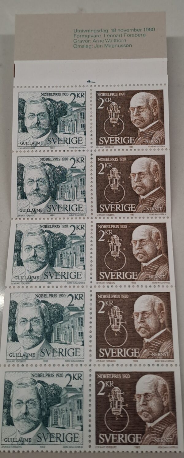 NOBEL PRISTAGARE 1920 frimärker oanvänd och Ostämplat.