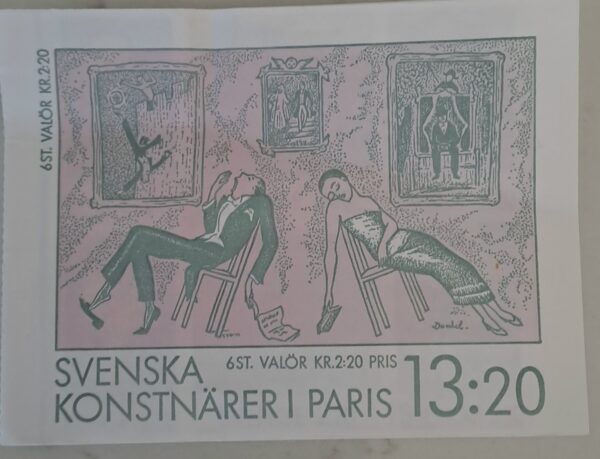 Svenska Konstnärer i Paris 1988. Komplett oanvänd/ostämplat