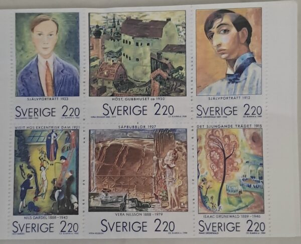 Svenska Konstnärer i Paris 1988. Komplett oanvänd/ostämplat