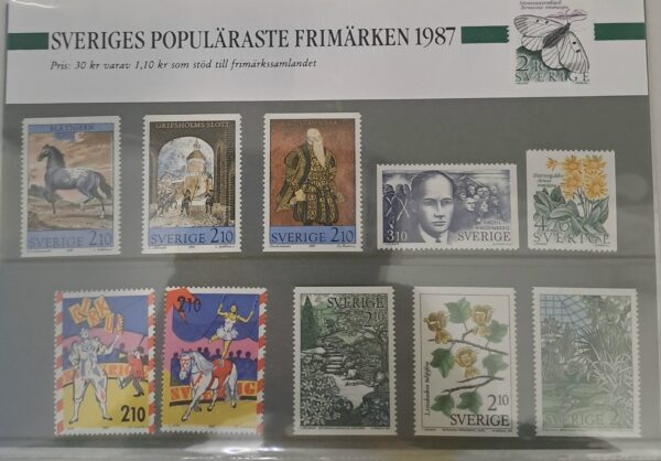 Sveriges populäraste frimärken 1987.. Komplett oanvänd/ostämplat