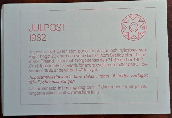 Julpost 1982 Komplett oanvänd/ostämplat