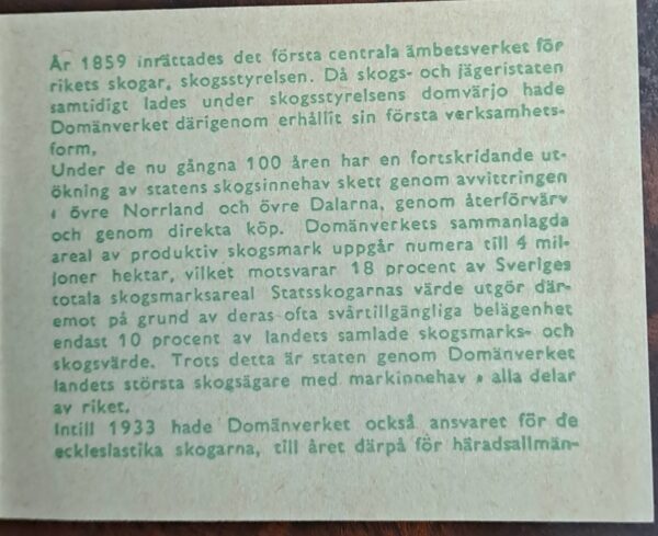 Domänverket, 1959. Komplett oanvänd/ostämplat