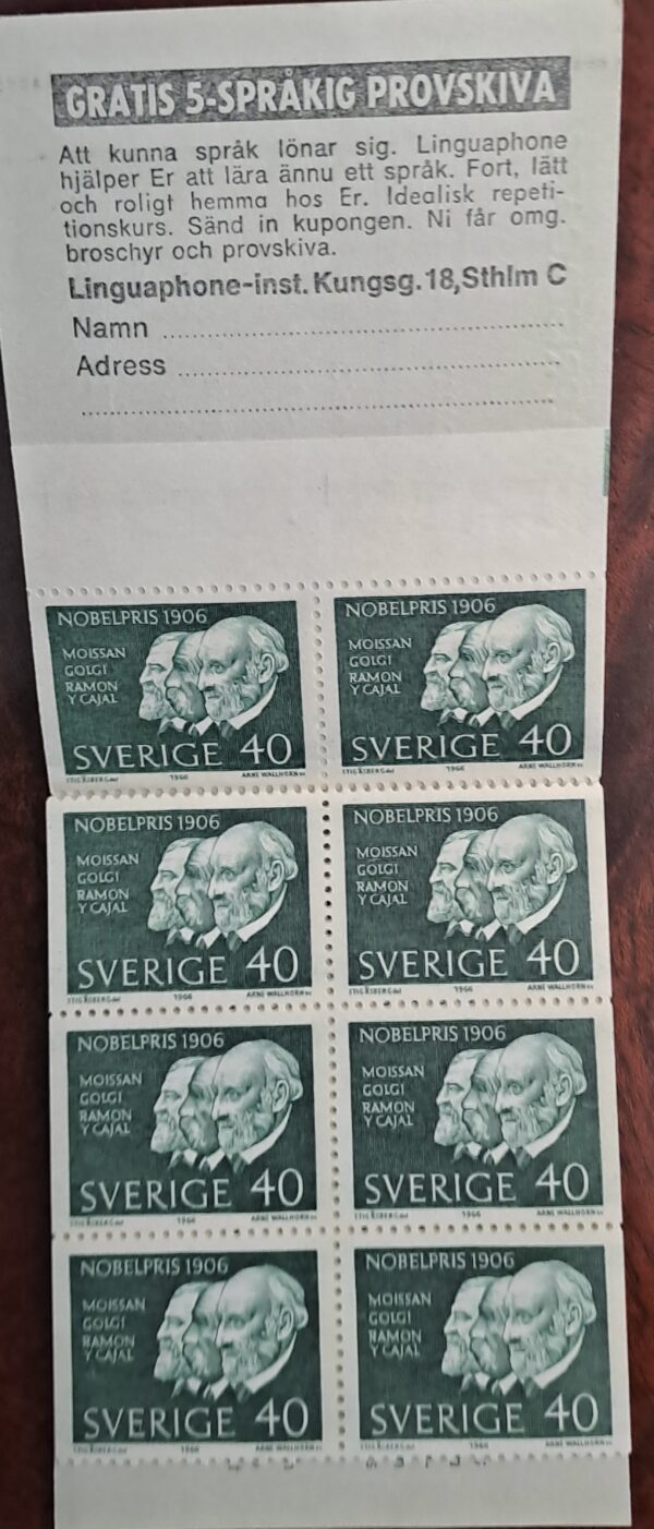 1906 Års Nobelpristagare. Komplett oanvänd/ostämplat