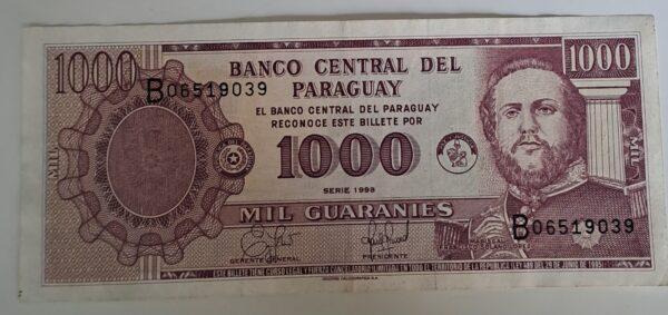 1000 Guaranies från Paraguay