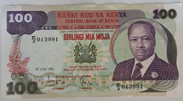 100 Shilings från Kenya