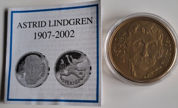 Astrid Lindgren 1907-2002 Sverige Gulsplaterad