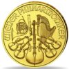 Guldmynt från Wien med motiv av Wiener Philharmoniker.