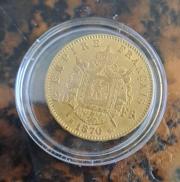 Fransk Guldmynt från 1870 Napoleon.
