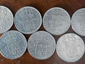 6 st. 1 krona från 1968 och 1 st från 69