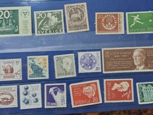 16 st. 20 öre Svenska frimärker Oanvänd och ostämplat.