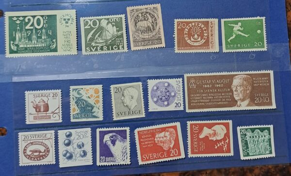 16 st. 20 öre Svenska frimärker Oanvänd och ostämplat.
