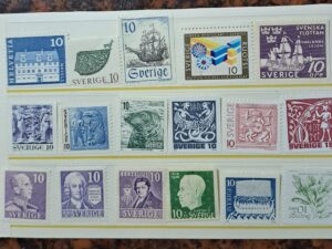 17 st. 10 öre Svenska frimärker Oanvänd och ostämplat.