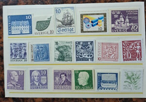 17 st. 10 öre Svenska frimärker Oanvänd och ostämplat.