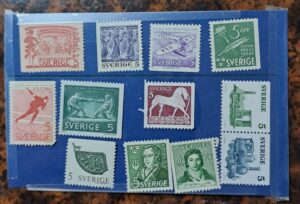 12 st. 5 öre Svenska frimärker Oanvänd och ostämplat.